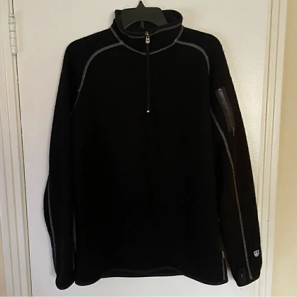 Kuhl Thor Quarter-Zip Sweater in Black/ excellent Size M